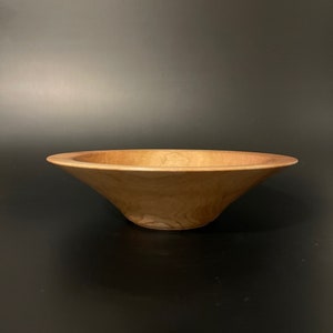 Hand Turned Cherry Wood Bowl: Home Decor Accent Piece
