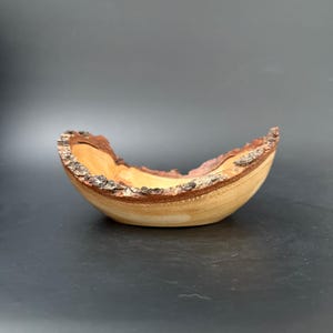 Live Edge Cherry Wood Bowl: Hand-Turned Home Decor