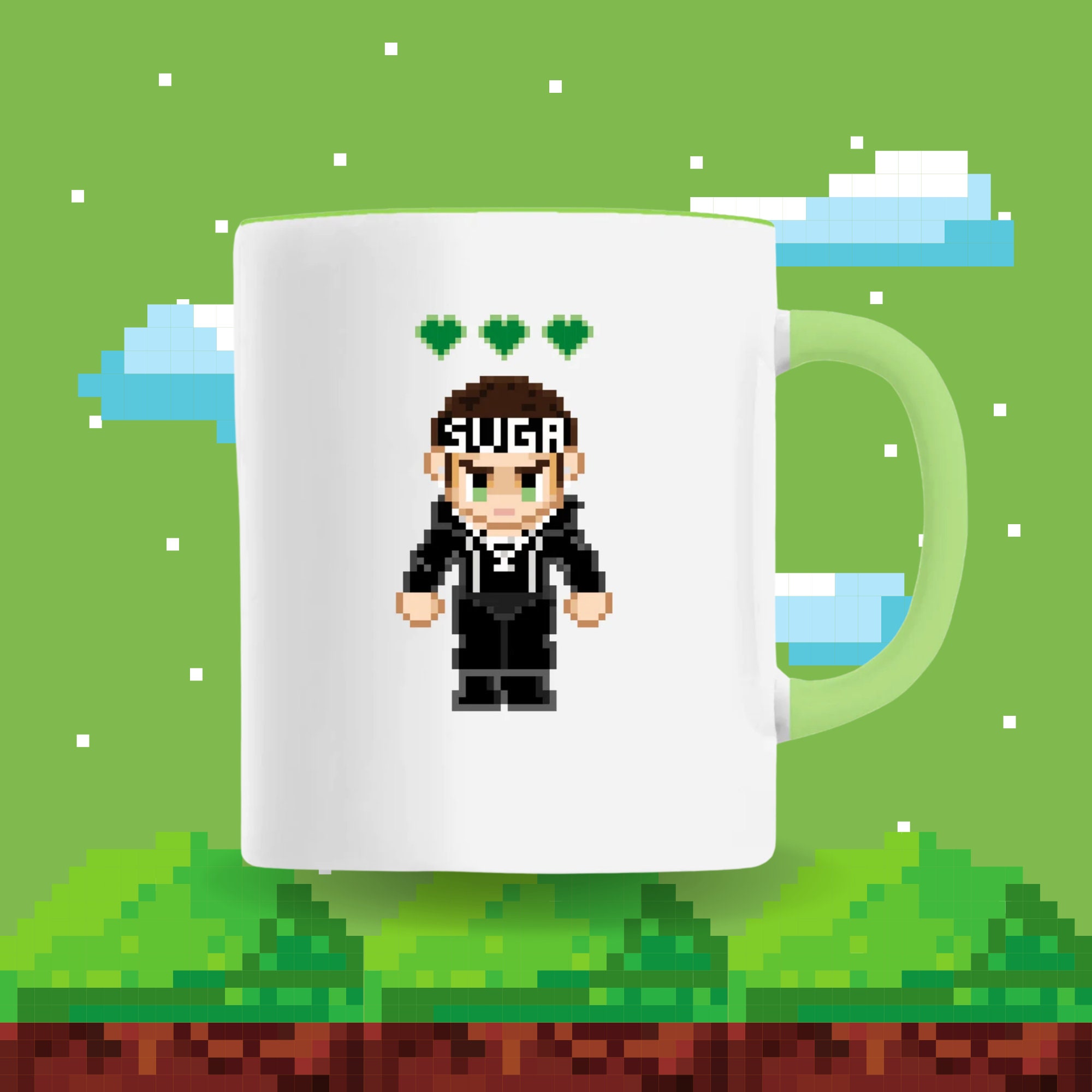 Suga Pixel Mug, Suga Bts Agust D, Mug - en Céramique
