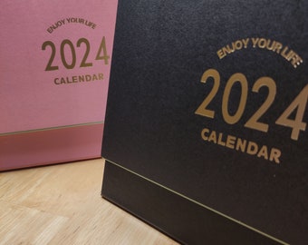 2024 Desk Calendar Free Standing Annual Calendar Office Accessories (+Stickers) 2023-2024