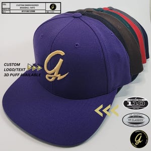 Individuell bestickte Snapback| Entwerfen Sie Ihr eigenes Logo oder Text | Yupoong| 3D Puff | Personalisiert | Perfektes Geschenk