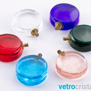 6 pcs Vintage Murano glass round knob handle 30mm diameter with M4 male thread in various colors