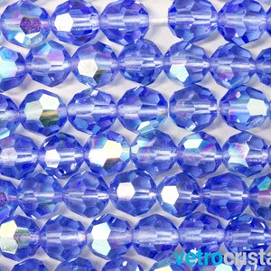 100 gr Czech bead 6 mm English cut transparent blue with through hole for DIY bijoux