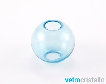 Infilaggio sfera diametro 45 mm vetro di Murano color turchese per lampadari