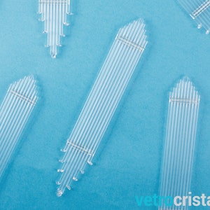 Lot 6 pieces glass Art Deco listel for chandeliers in clear crystal color.