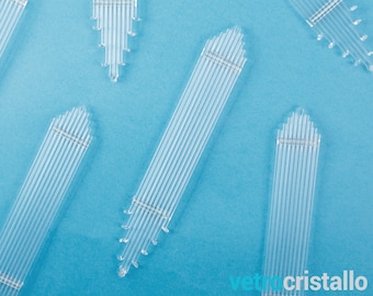 Lot 6 pieces glass Art Deco listel for chandeliers in clear crystal color.