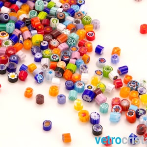 200gr Murano Millefiori Murrine: Assorted Glass Mosaic Tiles (4-5mm)