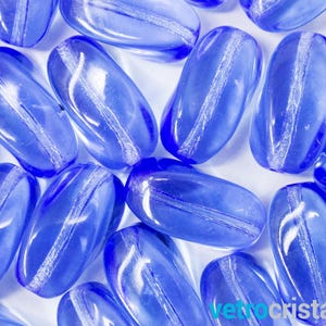 100 gr x Transparent blue 18mm vintage pearl made in the Czech Republic with through hole for DIY jewelry.
