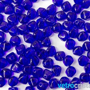 100 gr Vintage 6mm transparent blue pearl made in Czech Republic with through hole for DIY bijoux