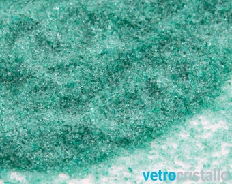 Grain de verre moyen 500gr couleur vert marine clair COE 104 granulométrie 2-3 mm