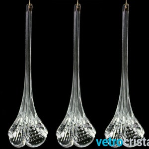 Set 3 pieces Flower pendant 12 cm crystal color for Murano glass chandelier, replacement for Venetian chandeliers