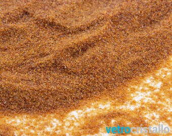 Graniglia di vetro media colore topazio scuro 500gr COE 104 granulometria 2-3 mm