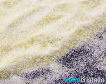 Graniglia di vetro grana fina 500gr colore giallo COE 104 granulometria 0/0,8mm