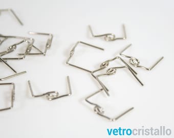 Lot 300 Clips 14 mm snake design nickel finish for crystal clasps