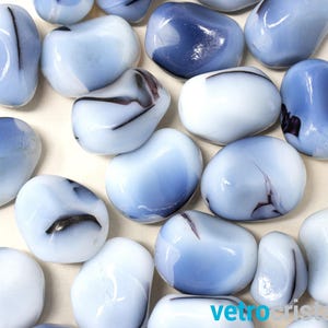 100 gr x Vintage 23mm aquamarine blue bead with white variegated core made in the Czech Republic.  with through hole for DIY jewelry.