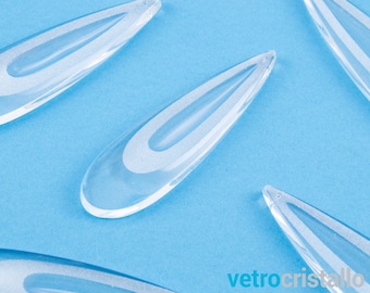 Set 18 pcs tear drop pendant height 100mm Venetian crystal color with satin crystal finish