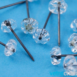 Set mit Nägeln mit Kopf aus Muranoglas und handgefertigten Kristallrosetten Bild 5