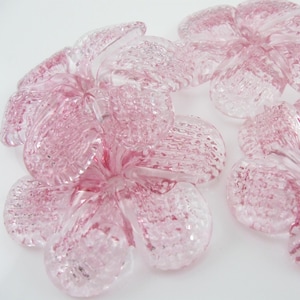Handmade pink color Murano glass flower rosette Ø50 mm with central hole, decoration and chandelier replacement