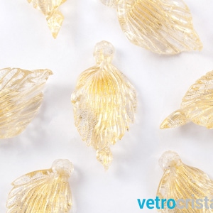 Gold leaf fiammetta pendant for Murano art glass chandelier, replacement for Venetian chandeliers