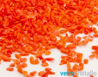 Grain de verre à grain grossier 500gr couleur orange COE 104 granulométrie 3-4 mm
