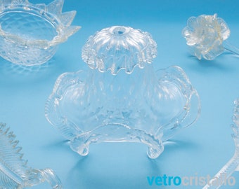 Murano Glas Ersatz Schale Ø17 cm klar Farbe, Made in Italy für Glas Kronleuchter Restauration