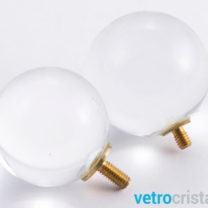 Set 3 pieces handle crystal ball knob in vintage Murano glass 30mm diameter with M4 male thread