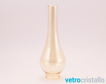 Parafiamma in vetro ambra liscio altezza 24 cm