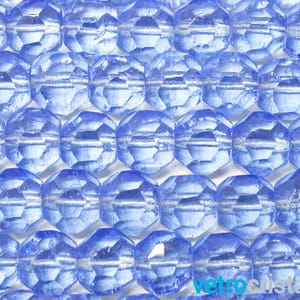 100 gr Czech bead 9 mm English cut transparent blue with through hole for DIY bijoux