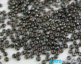 Unobtainable beads of conteria 2 mm vintage metallic gray Murano glass made in Venice