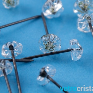 Set mit Nägeln mit Kopf aus Muranoglas und handgefertigten Kristallrosetten Bild 6
