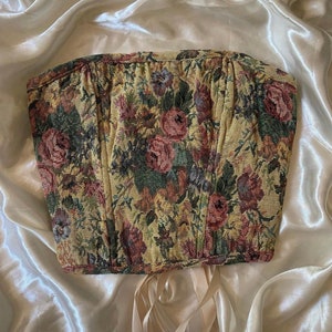 Floral Corset Top, Bustier Corset Top, Y2k top