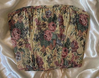Floral Print Corset, Y2k Top, Vintage Corset top