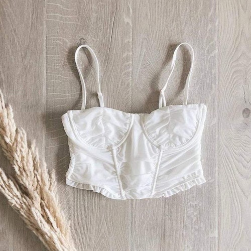 White Corset Top Y2k Top Corset Crop Top - Etsy