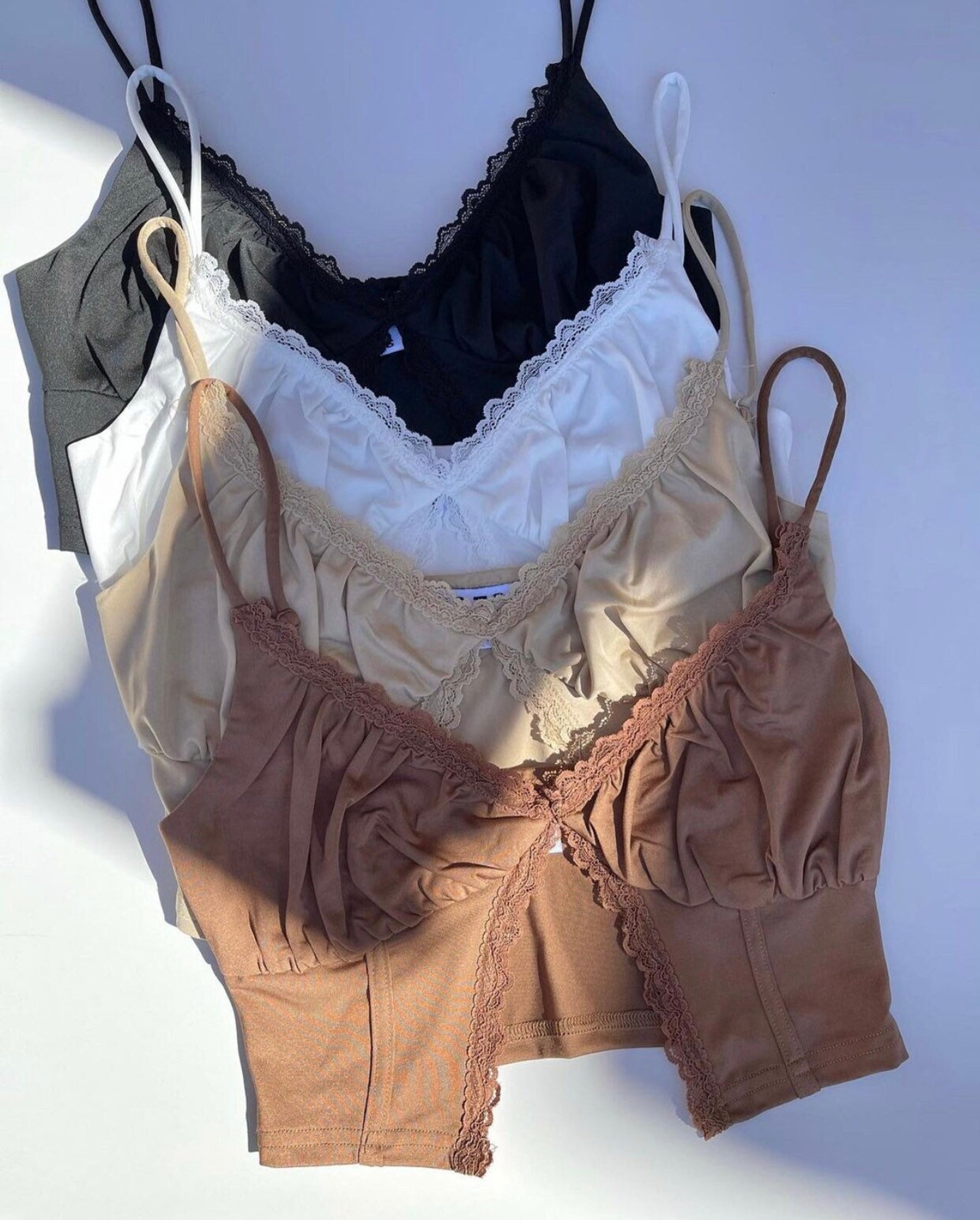 Cropped Lace Cami Y2k Top Etsy