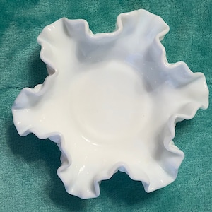 Vintage Hobnail Fluted Small Milk Glass Dish - FREE SHIPPING