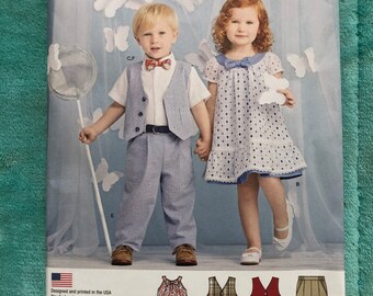 Simplicity Sewing Pattern #1206 - Boy/Girl Sizes 1/2 - 4 - New in Package - Great for Spring - FREE SHIPPING