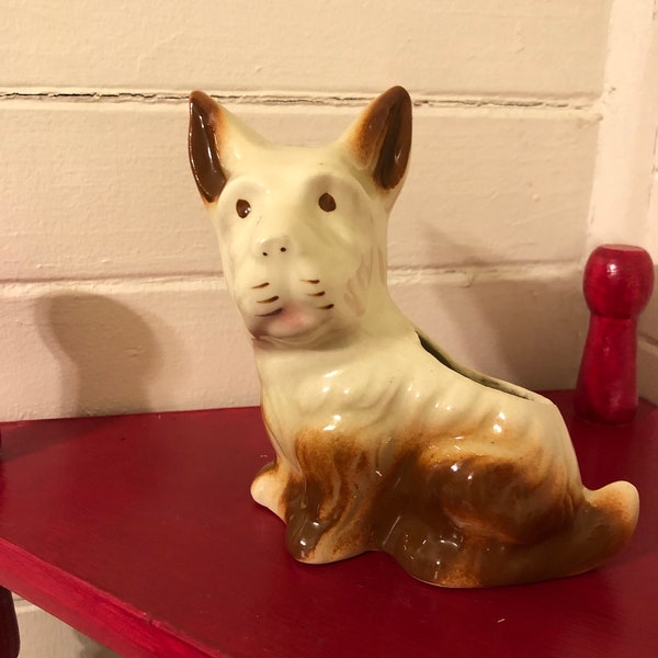 Vintage Scottie Dog Pottery Planter - FREE SHIPPING