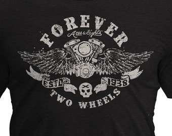 T-shirt graphique moto Forever Two Wheels - T-shirt motard
