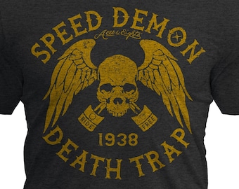 Maglietta grafica Speed Demon Biker – Design teschio motociclista