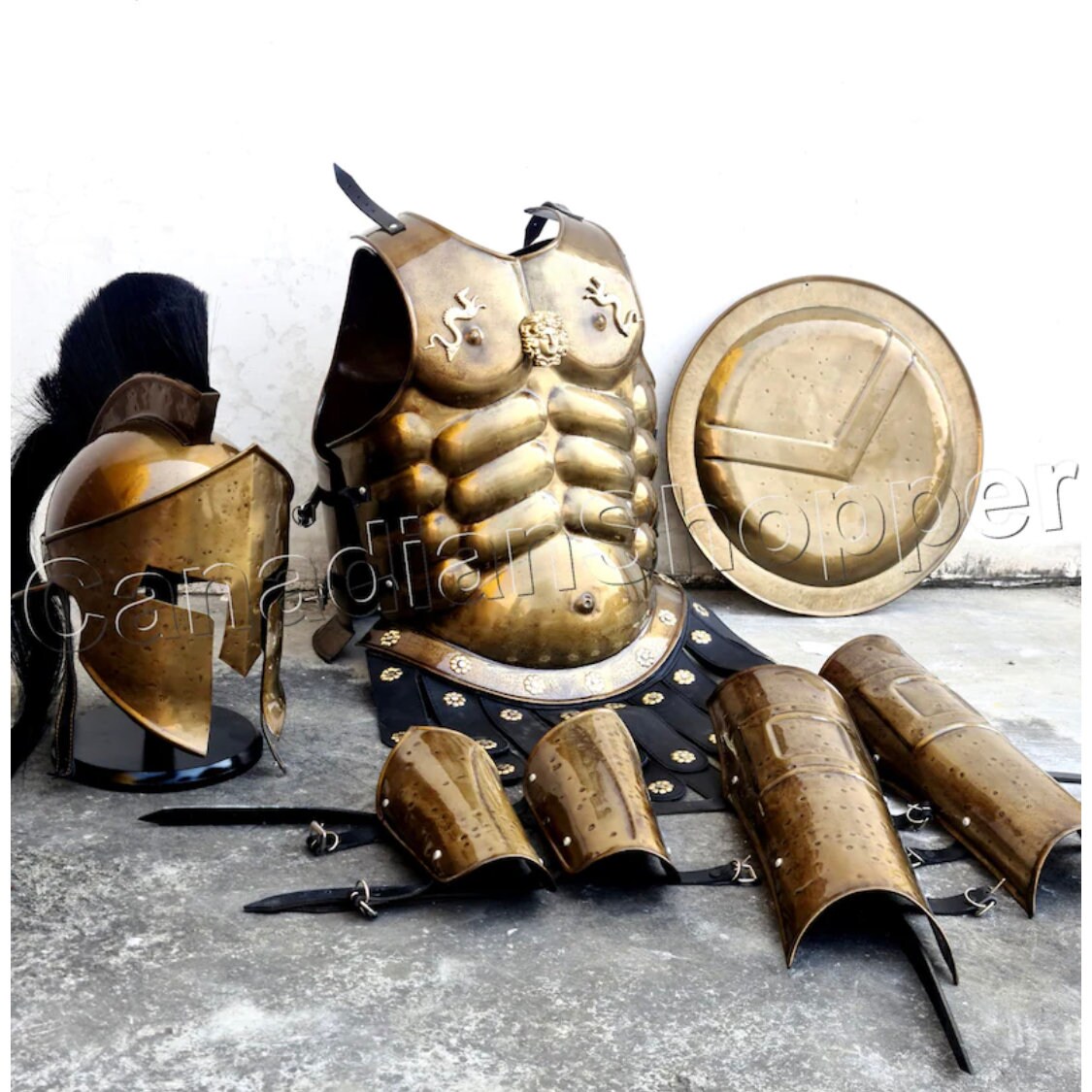 Middeleeuwse Koning Leonidas 300 Film Spartaanse Muscle Armor lederen Lichaam armor Kleding Gender-neutrale kleding volwassenen Pakken 