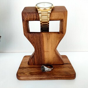 Support de montre, porte-montre, support de montre en bois, rangement de montre en noyer, cadeau pour petit ami, cadeau pour mari