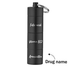 Llavero grabado personalizado Pastillero Regalos creativos portátiles