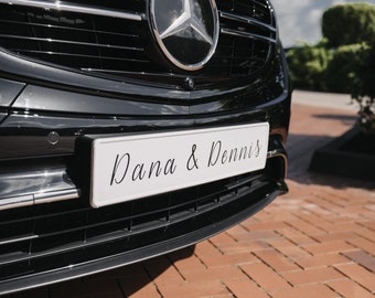 License plate personalized for wedding