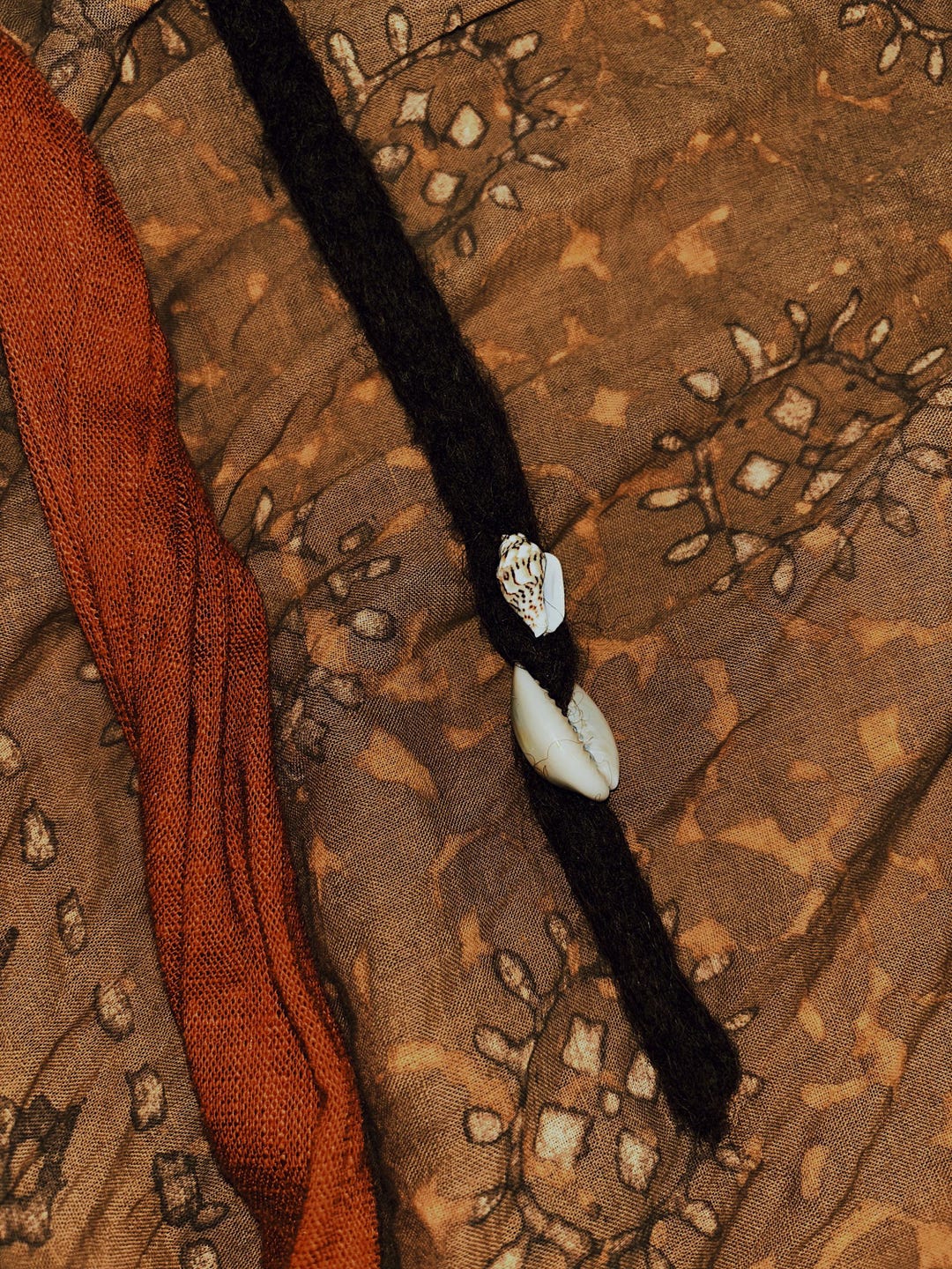 Natural Dreadlock Bohemian Cowrie Shell Hairwrap Brown Wool Natural ...