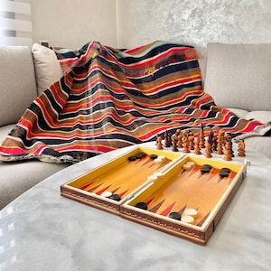 Unique Vintage Handwoven Moroccan Berber Blanket - Moroccan Throw - Authentic Moroccan Blanket