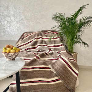 Luxurious Unique Vintage Handwoven Moroccan Wool Haik - Moroccan Haik  - Wool Moroccan Blanket - Berber Blanket - Moroccan Carpet