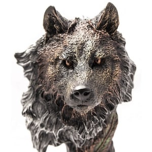 Wolf Figurine Statue / Home Decor /Wolf Figure Decorative Gray Wolf/Office Decor/Housewarming Gift/Gift İdea/ Wolf Sculpture / Animal Statue