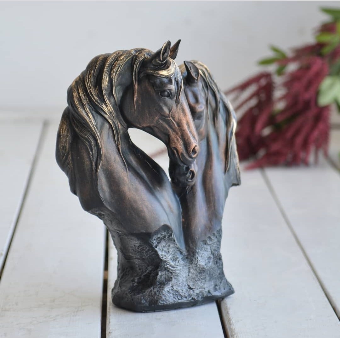 Horse Head Statue Decor // Decorative Horse Statue // Horse Figure // Animal Sculpture