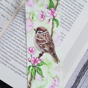 Sparrow Original Watercolor Bookmark | Hand-Painted Nature Art | Gift for Readers, Bird Lovers and Birdwatchers