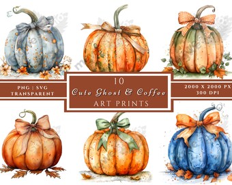 Kokardka z dyni PNG: Retro Halloween Clipart (Pobieranie cyfrowe)